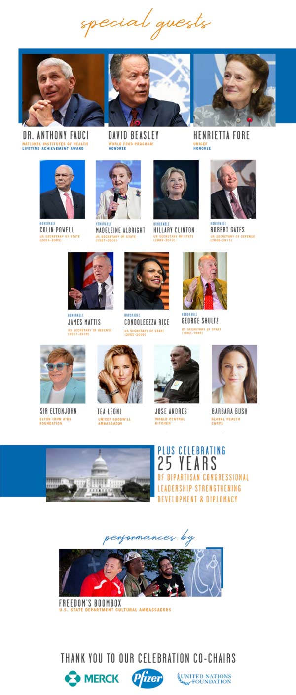 USGLC's Star-Studded Evening: Dr. Anthony Fauci, David Beasley, Henrietta Fore, and more!